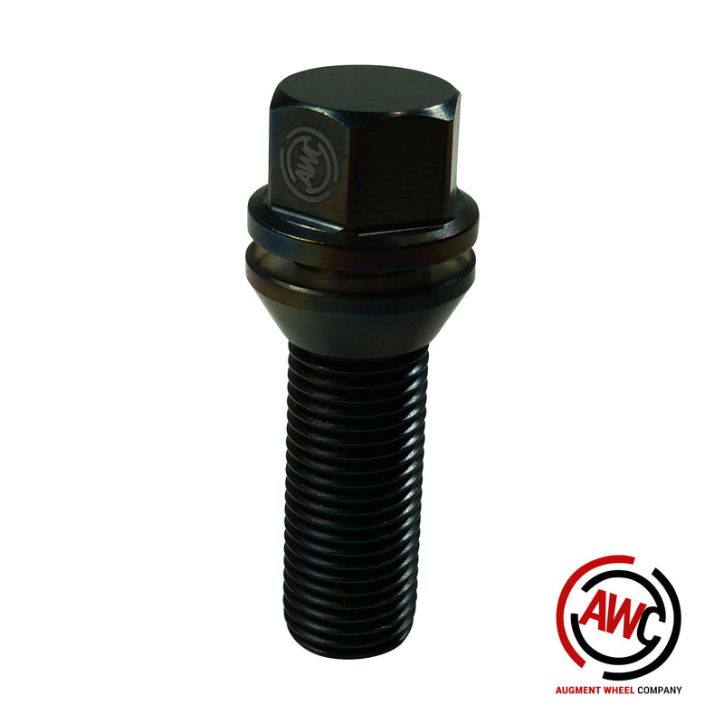 Titanium Lamborghini Lug Bolt - OE Length - Black