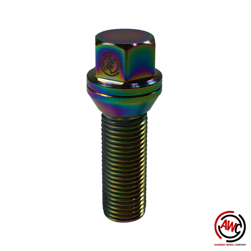 Titanium Lamborghini Lug Bolt - OE Length - Rainbow