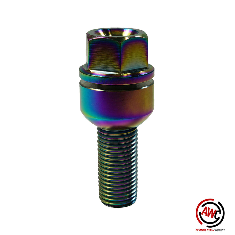 Titanium Porsche Lug Bolt - OE Length - Rainbow